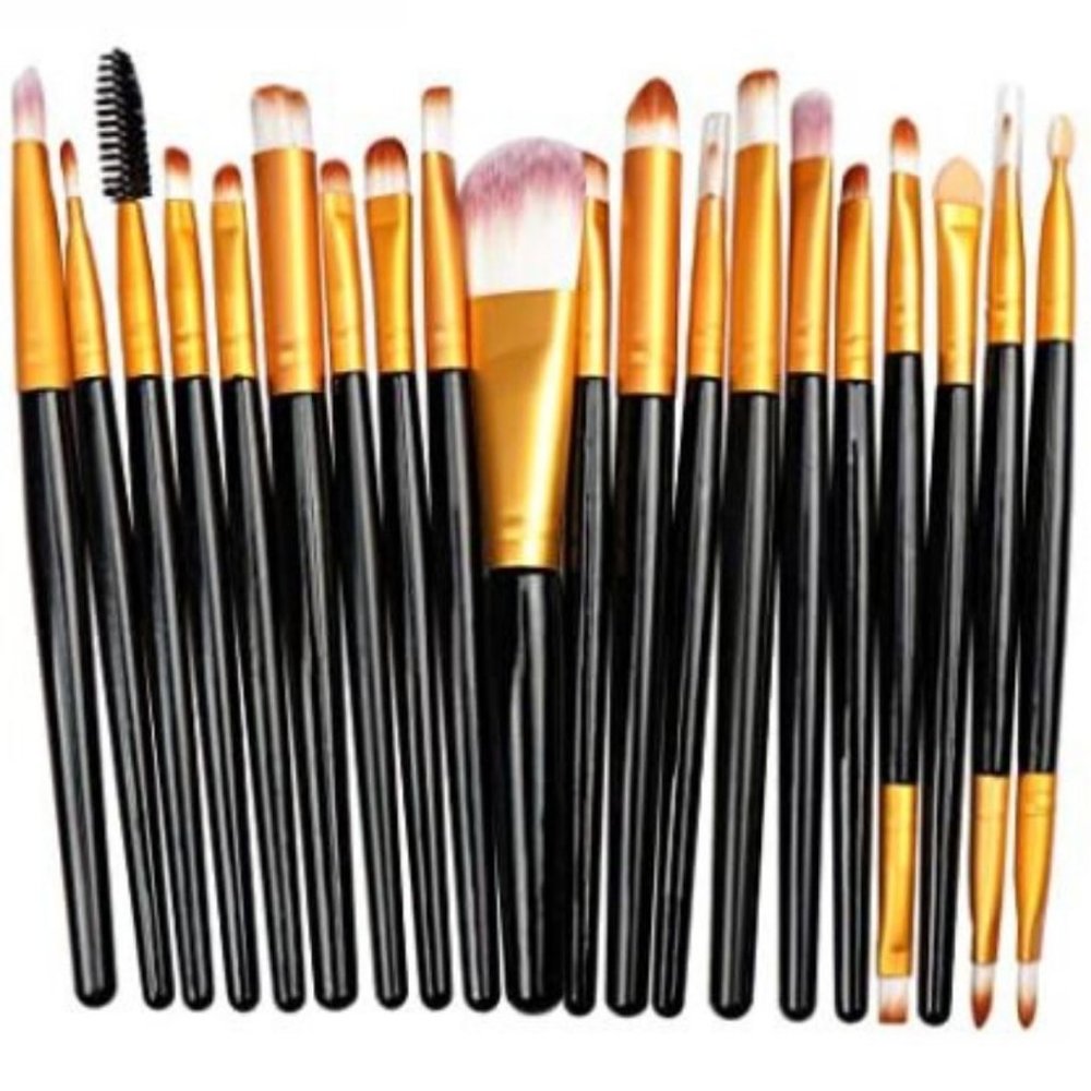 New 20pcs Professional Makeup Brush Set Black